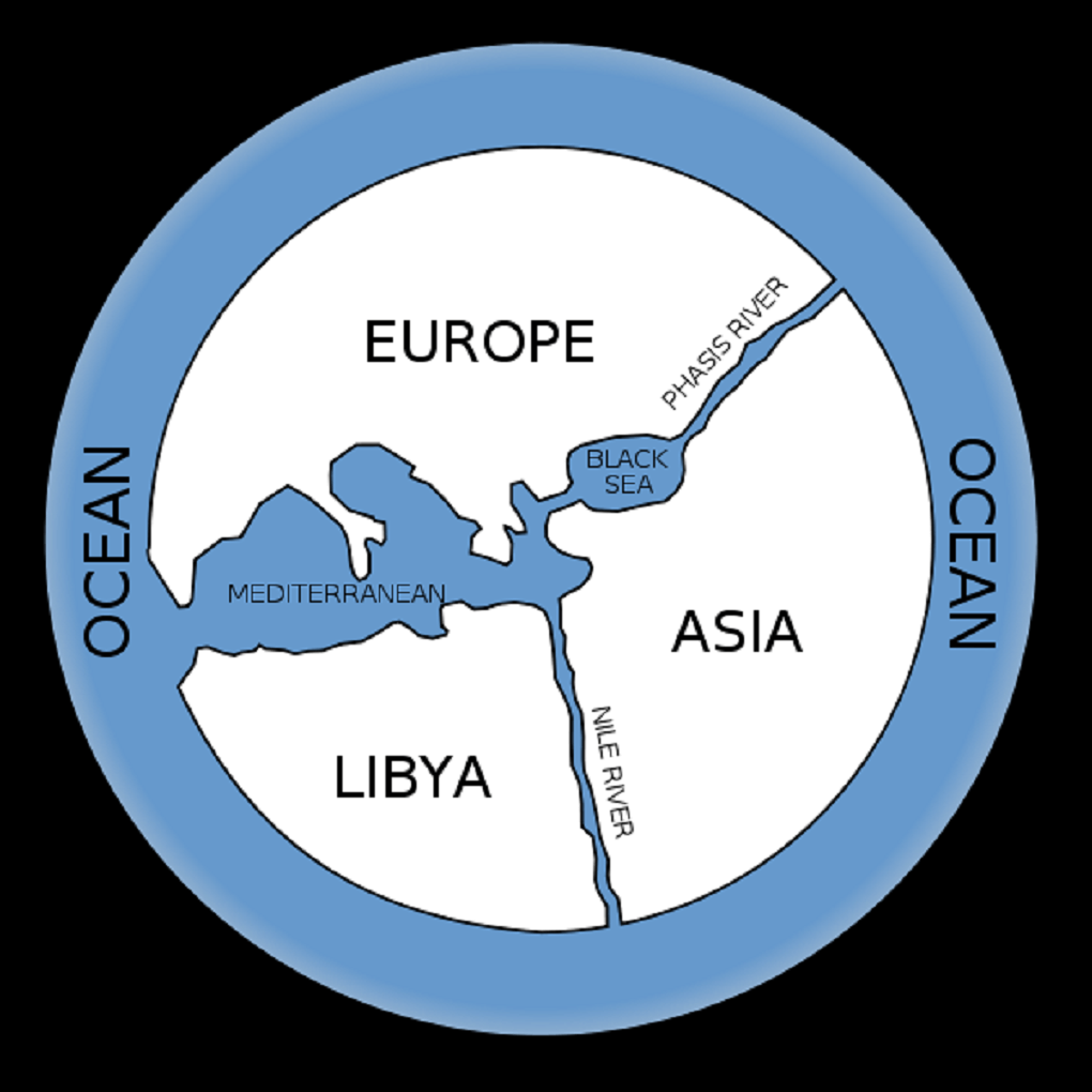 Harta lui Anaximandru &ndash; Anaximandru considera lumea un cilindru care plutea pe apă