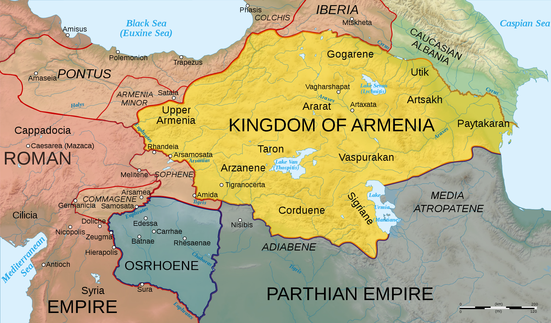 Regatul Armeniei în jurul anului 50. sursa