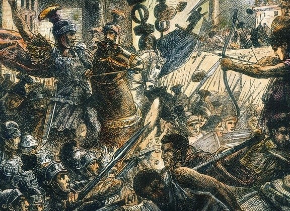 Jean-Pierre Granger, Sulla se luptă la porțile Romei (gravură în lemn)