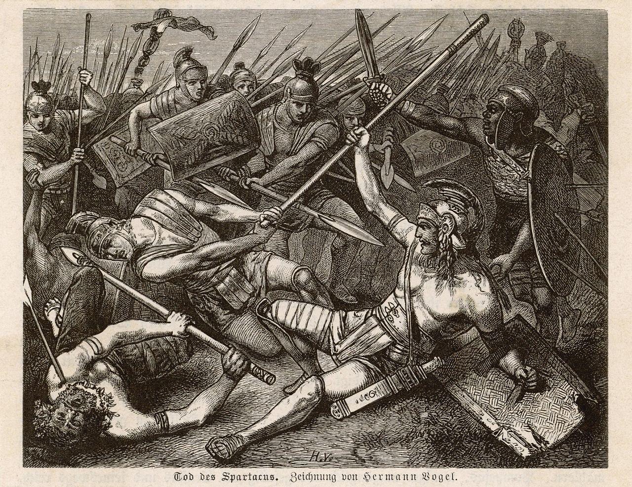 Moartea lui Spartacus, Hermann Vogel (1882)